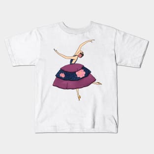 Vintage Ballet Girl Kids T-Shirt